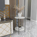Contemporary 2-Tier Round Coffee Table with durable sintered stone top