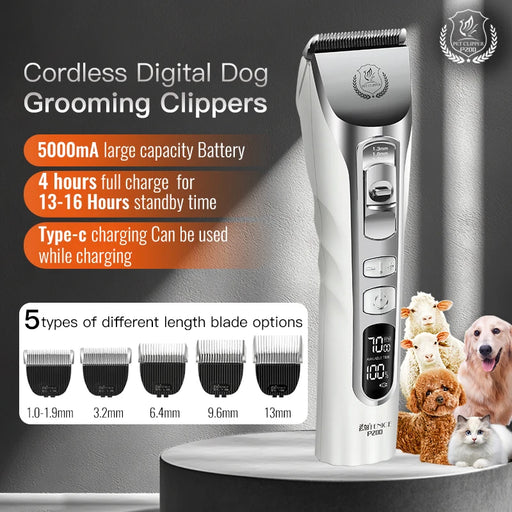 Cordless & Rechargeable Grooming Clipper with Adjustable Speed Settings