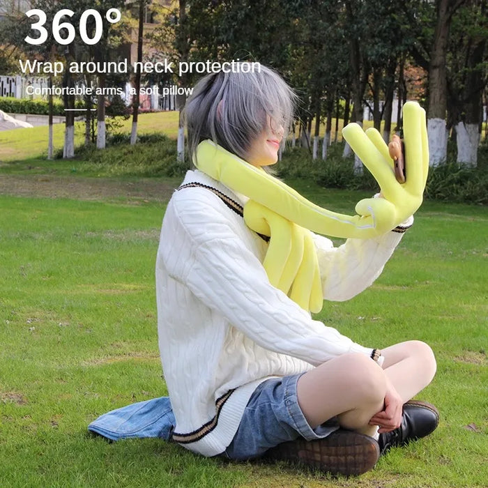 Adjustable Outdoor Travel Pillow Gray, Soft & Portable