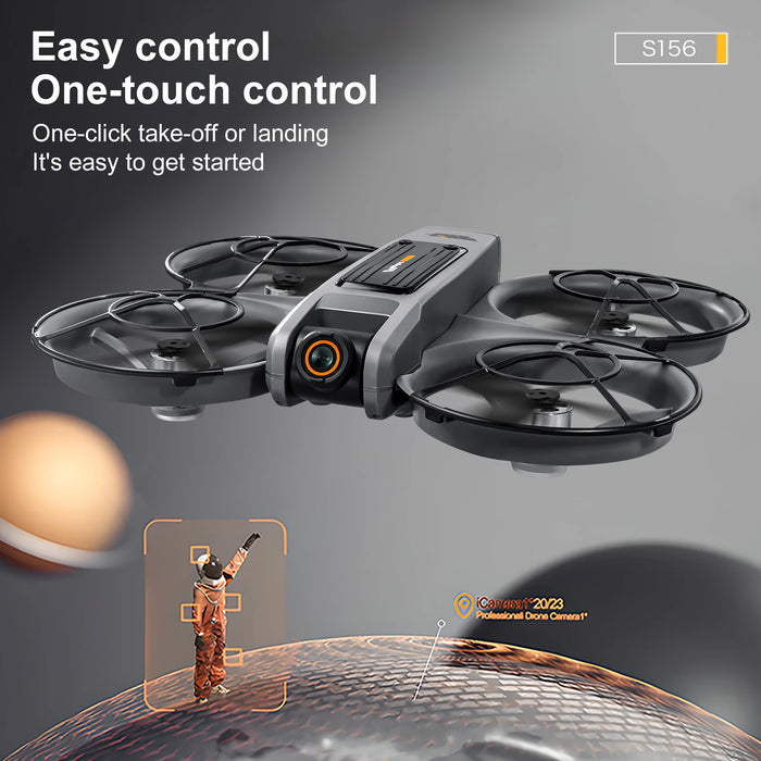 Foldable 8K Drone with Display and 3 Batteries Gray