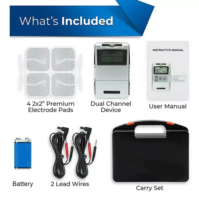 CE certified TENS unit suitable for muscle stimulation and relaxation