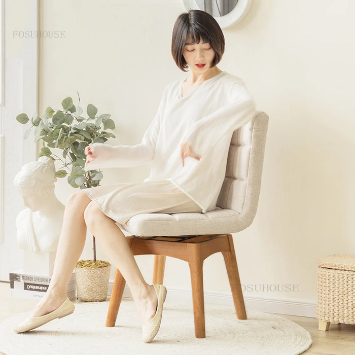Modern Minimalist Wooden Chair Durable Solid Wood Frame for Home Office & Lounge