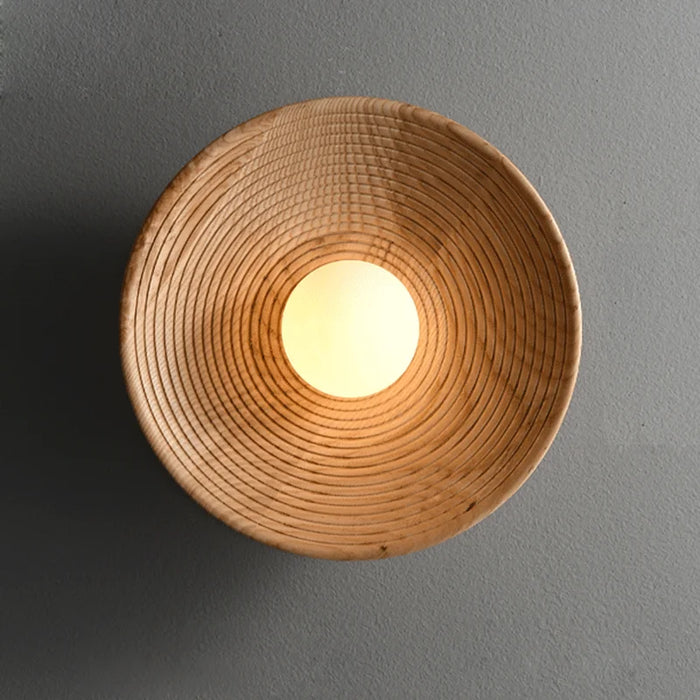 Japanese Retro Wooden Wall Lamp for Living Room Decor
