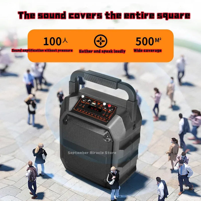 80W Portable Bluetooth Speaker with Mic and Remote
