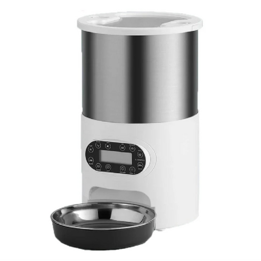 Smart automatic pet feeder with timer and stainless steel single bowl 
