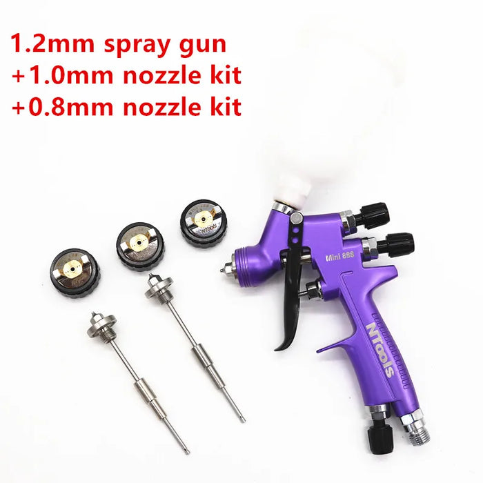 HVLP Paint Spray Gun 1.2mm Nozzle, 250ml Cup, Pneumatic, and Gravity Feed