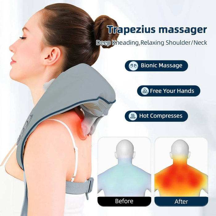 6 Massage Heads for Even Pressure Distribution and Relief