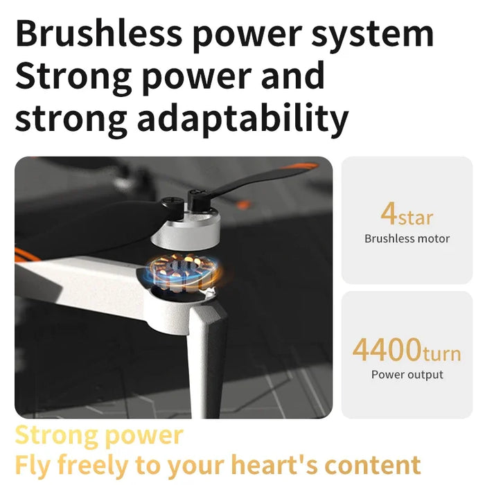 Portable Brushless Drone with 8K Camera, GPS Follow, and 30 Min Flight Time White