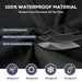 Waterproof black sectional sofa cover, 420D, V-shaped, 228x228x85x78cm dimensions