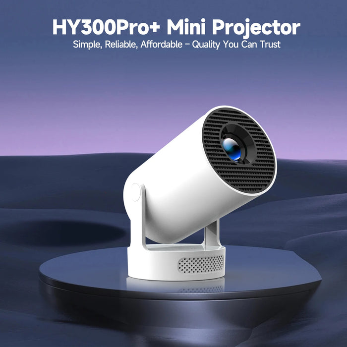 4K Portable Projector White with Carry Bag WiFi6 and Android 11