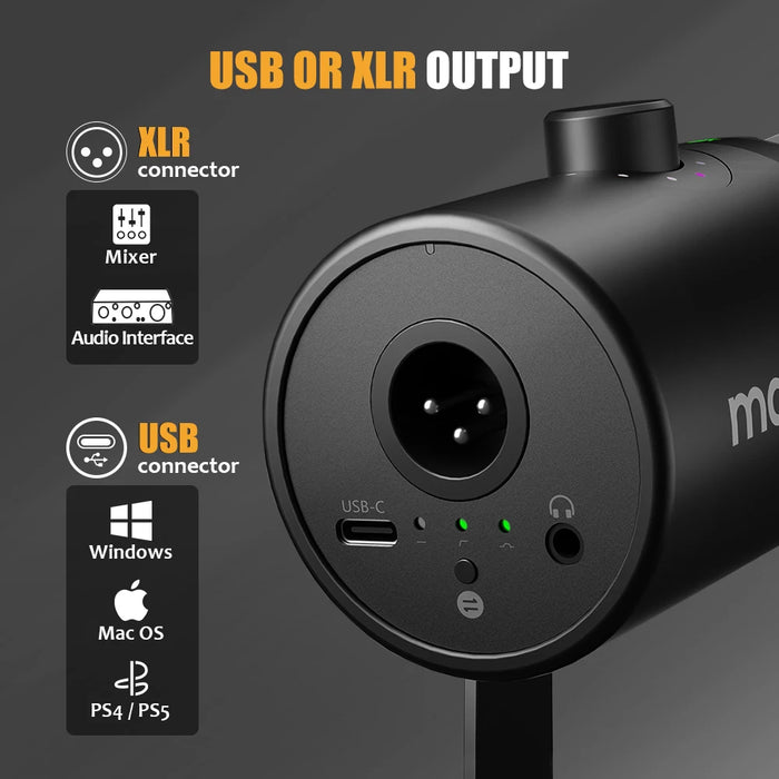 Studio Condenser Microphone with USB-C and Headphone Jack