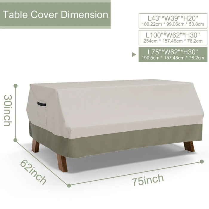 classic style picnic table cover with padded handles for easy fitting and removal