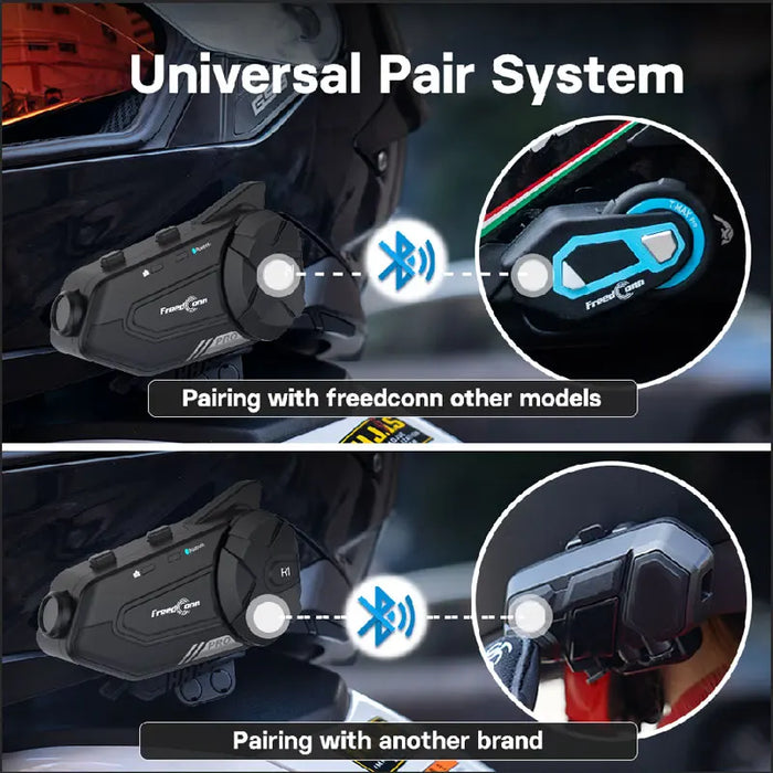 Waterproof motorcycle helmet intercom with WiFi interconnection