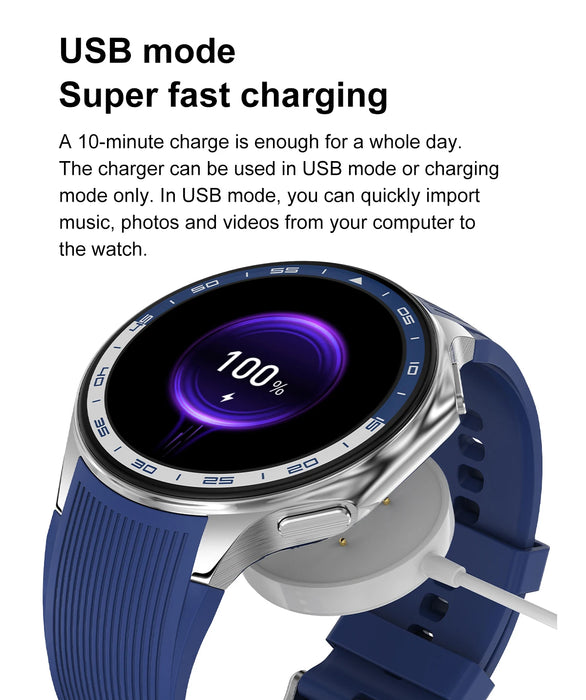 Smartwatch 2025 | 4GB, Bluetooth Calling, MP3/MP4, Fitness Tracker, Waterproof - Steel Black