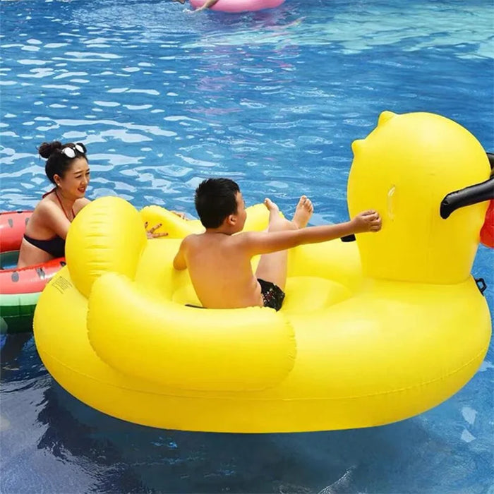 Yellow duck with sunglasses and floating bed style design