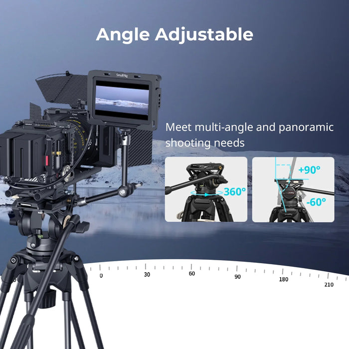 Professional Video Tripod with Aluminum Fluid Pan Head