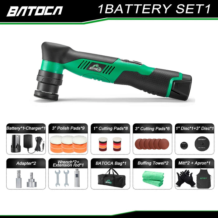 Cordless car polisher 12V mini detailing machine with 1 battery