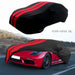 Premium breathable stretch satin cloth car cover in red and black