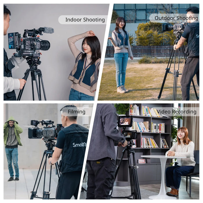 Professional Video Tripod with Aluminum Fluid Pan Head