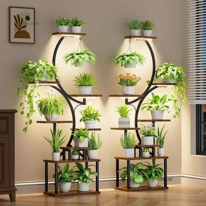 Tiered Iron Flower Pot Rack, Decorative Plant Display