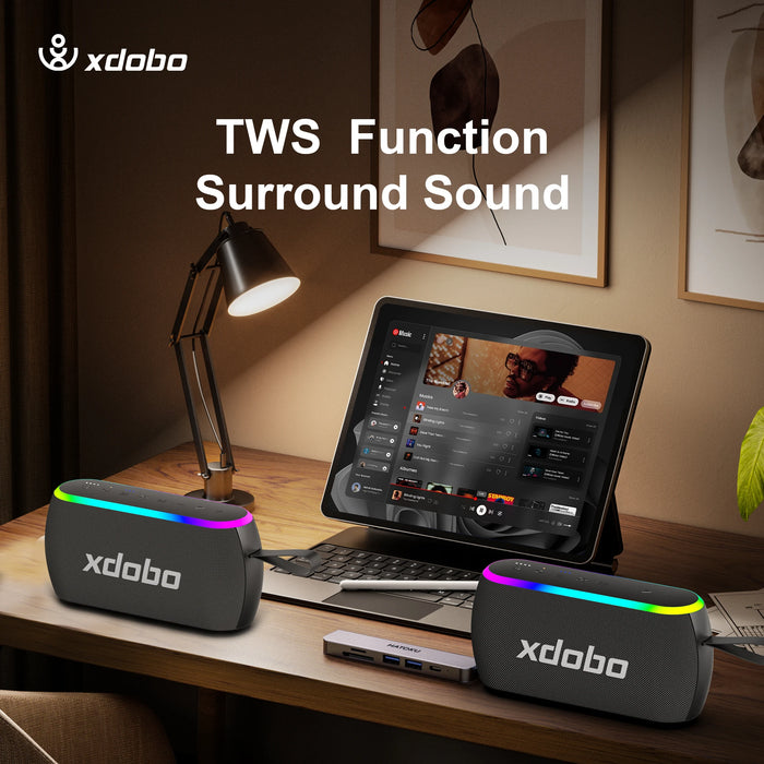 Wireless 80W Bluetooth Speaker IPX6 Waterproof RGB Lighting