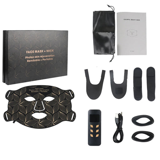 Brown LED face mask with 8-color light therapy for skincare