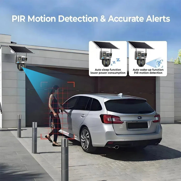 Outdoor 4G CCTV Camera 6K Dual Lens PTZ
