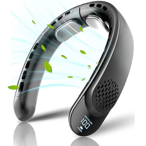 
Quad-Core USB Neck Fan with powerful airflow and vaneless design