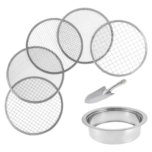 Premium stainless steel soil sieve with interchangeable mesh sizes for precise filtering 