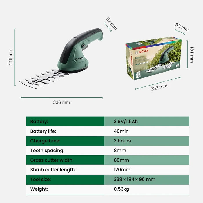 Safe and easy-to-handle cordless trimmer with LED power indicator