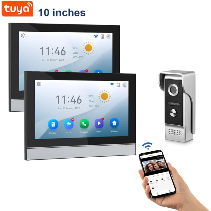 10" Smart WiFi Video Doorbell System with 1080p Camera