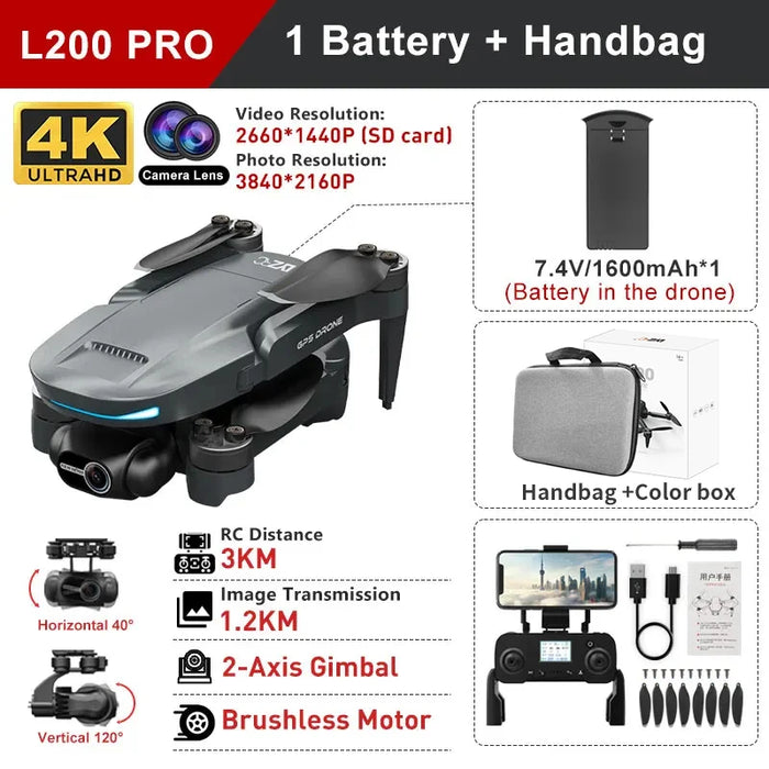 Portable 4K GPS Drone with 360° Obstacle Avoidance