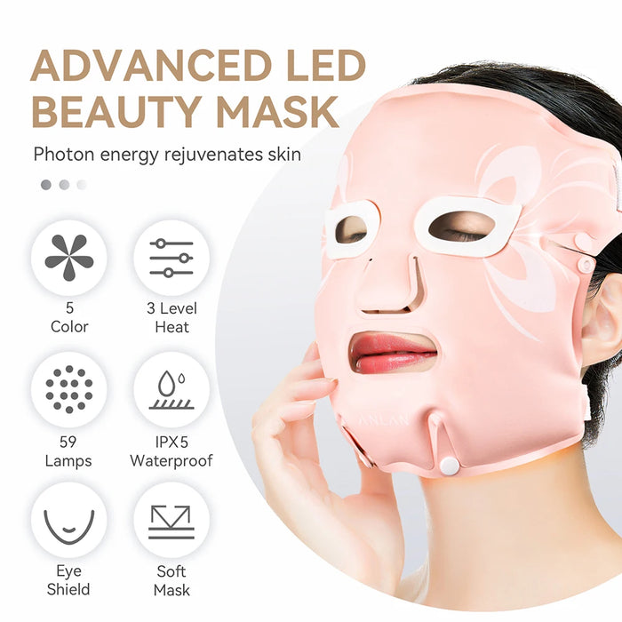 Facial LED Mask with Yellow Light Therapy to Whiten Skin and Improve Dullness