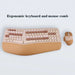 Ergonomic Keyboard and Mouse Set 2.4G Multi-Color - Standard Size, Milk Tea - FLUXA
