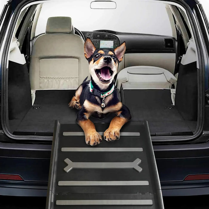 Portable Foldable Pet Travel Ramp Lightweight Non-Slip Steps with Carry Handle