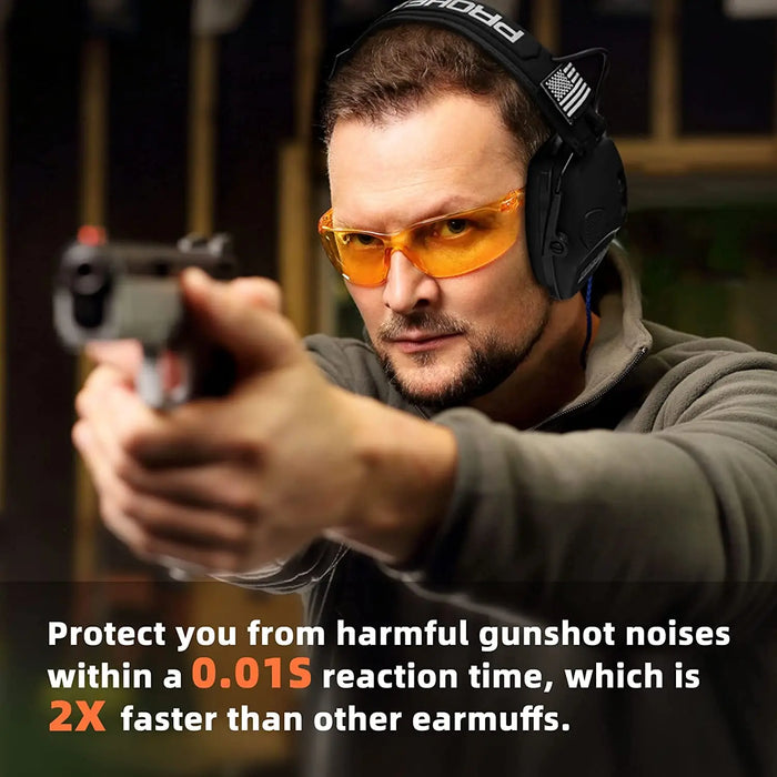 Durable and lightweight electronic shooting earmuffs for shooting ranges
