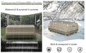 durable and stylish greenish beige picnic table cover with air vents