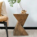 Modern geometric lightweight concrete accent table for versatile indoor and outdoor use