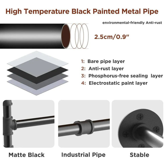 Sleek and modern industrial design with a matte black finish