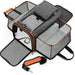 Expandable Foldable Large Capacity Pet Carrier in Orange with secure zipper closure and durable nylon material