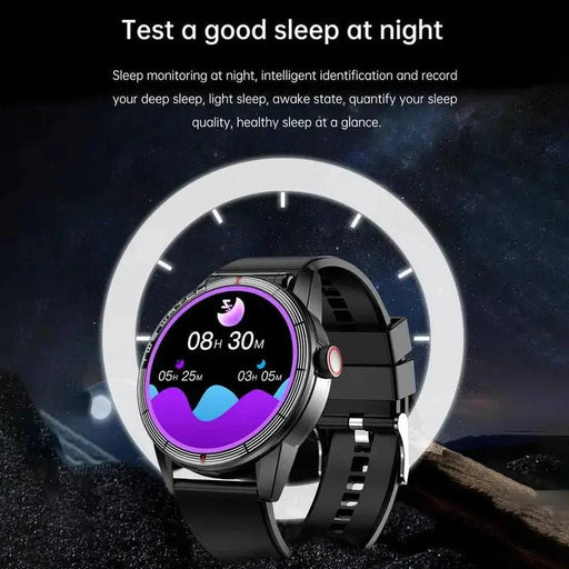 Smart Watch with Earbuds IP67 Waterproof Sports Health Tracker (brown belt) - FLUXA