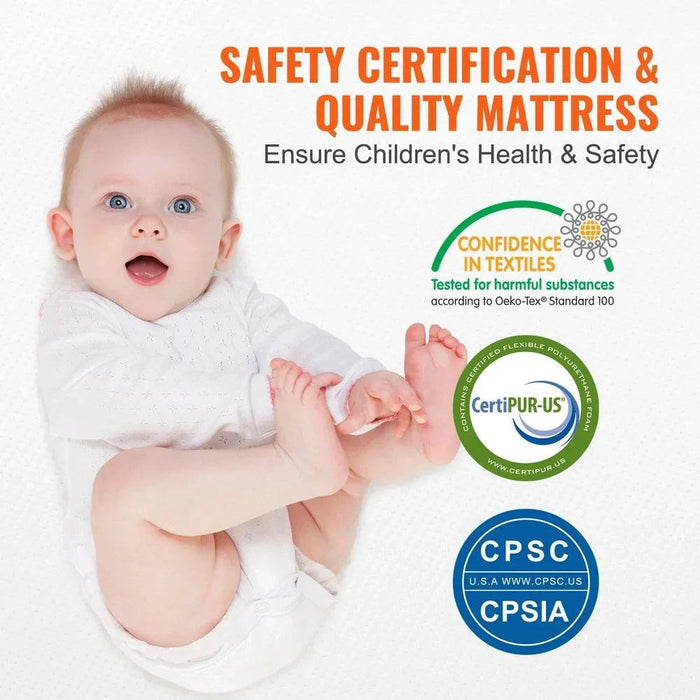 Easy to Clean Waterproof Crib Mattress for Infants and Toddlers
