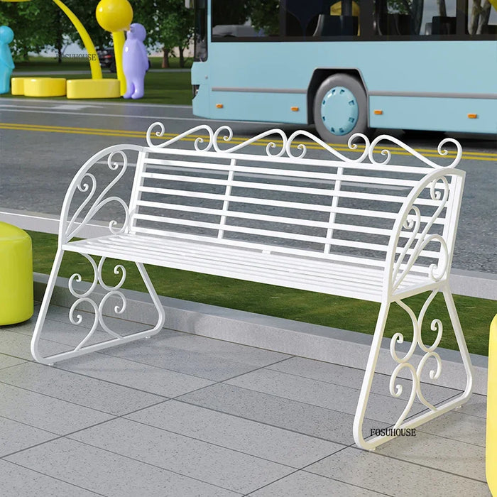 Outdoor Metal Sun Lounger Chair, Dual Seat with Backrest