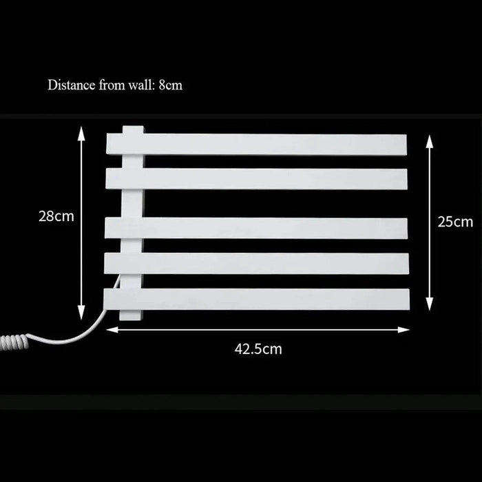 Electric Heating Towel Rack Thermostatic Dry Bathroom Touch Digital Display Wall Mounted White (425x28cm) product image showing sleek and modern design