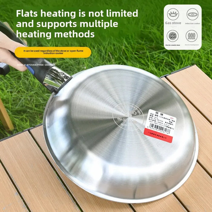 26cm Portable Stainless Steel Wok – Outdoor & Camping Ready