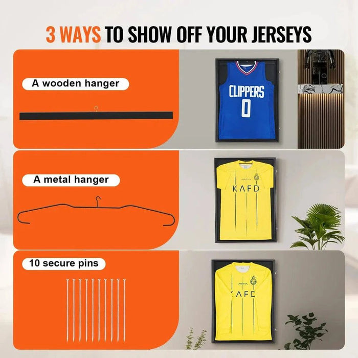 Versatile display options for different types of jerseys and sports cards