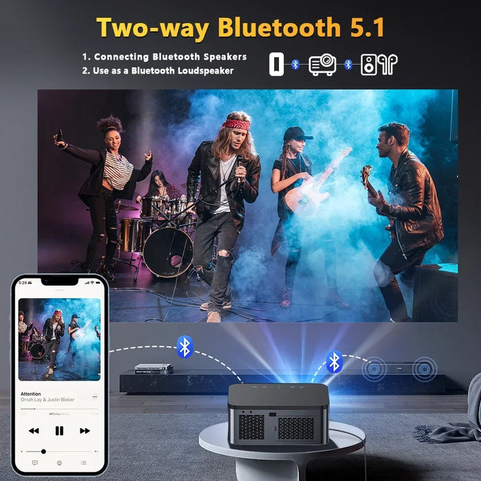 Portable 4K Android Projector with Bluetooth