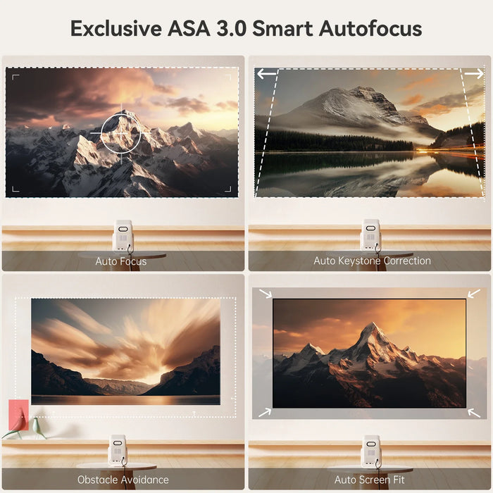 Smart Home Projector 1080P with Auto Focus and Bluetooth