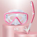 Dry snorkel set with anti-fog pink PC lens scuba diving mask for underwater exploration