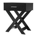 Scandinavian Bedside Table Nightstand with Storage Cabinet (French Country Black) for Timeless Scandinavian design